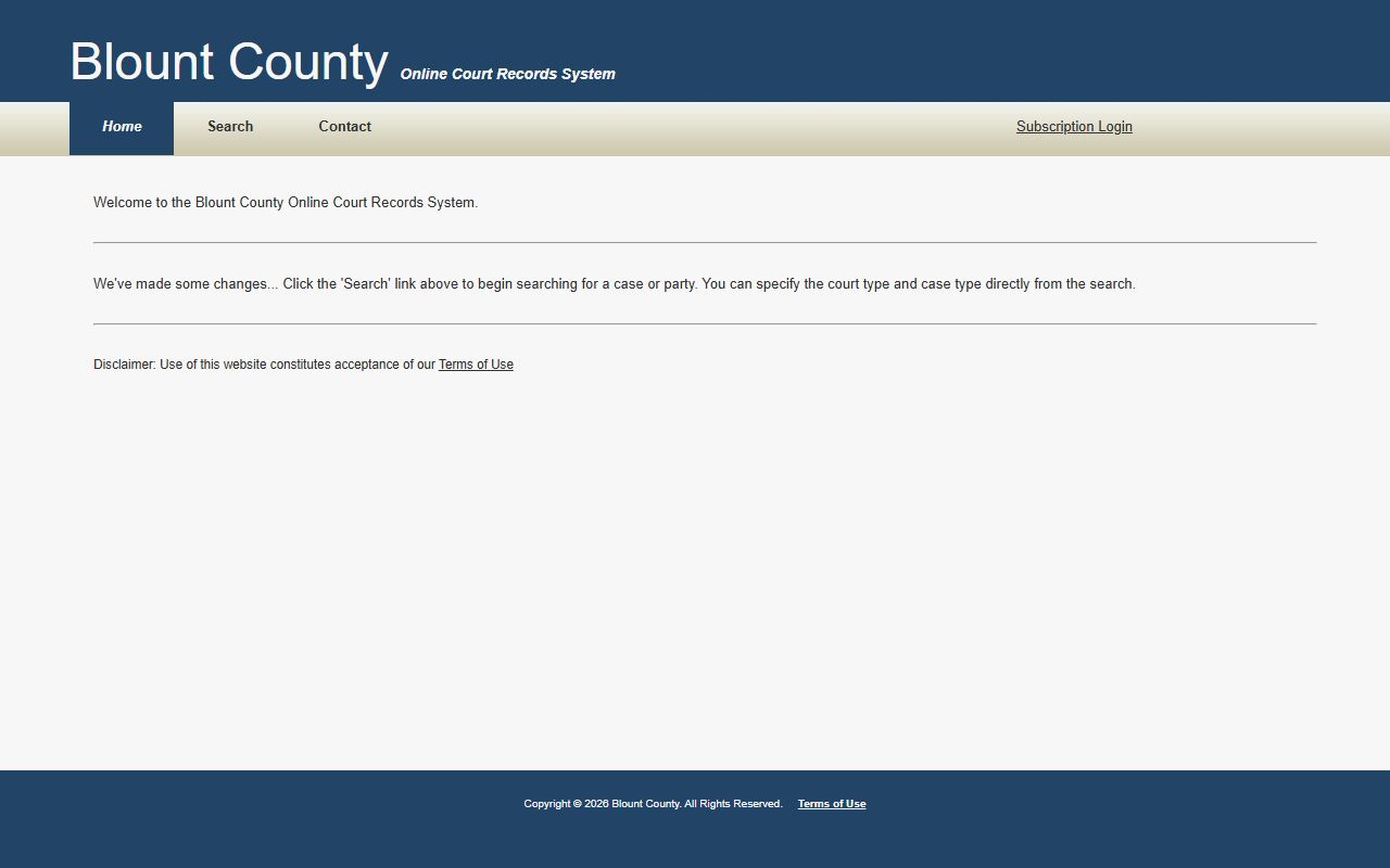 Blount County civil court records portal and clerk access