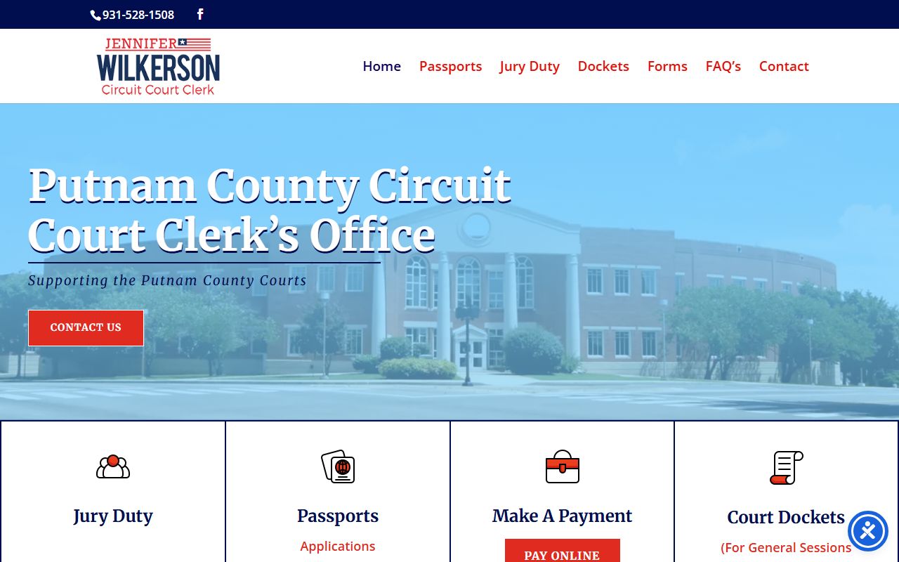 Putnam County civil court records circuit court clerk and county government
